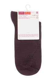 Brown sock with a label on a white background #color_chocolate